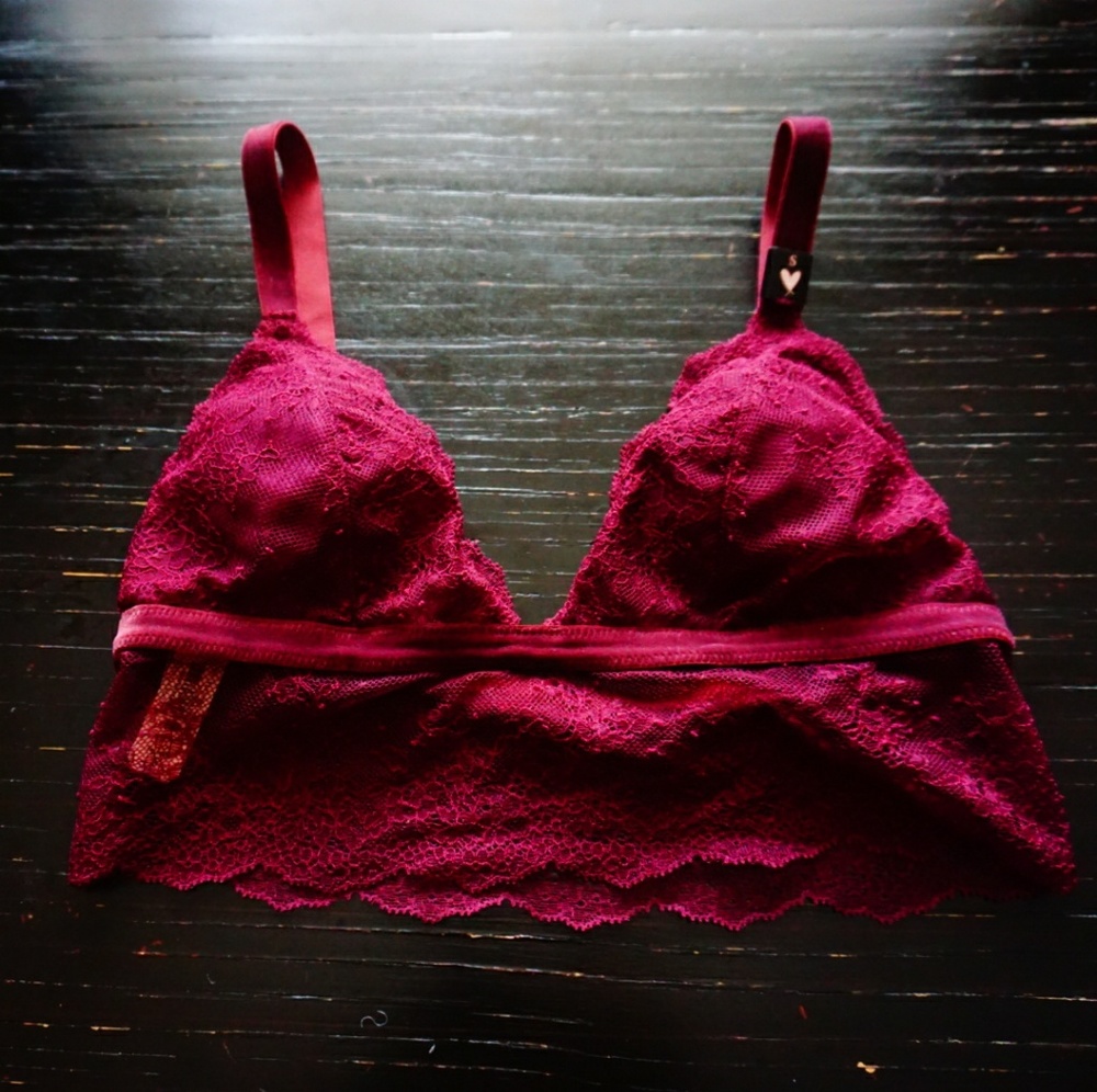 Victoria's Secret Maroon Padded Bralette Sz S NWT
